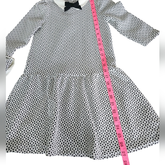 Janie & Jack Geo Floral Jacquard Bow Collar Dress Girls Size 8 Black/ White - Picture 13 of 13